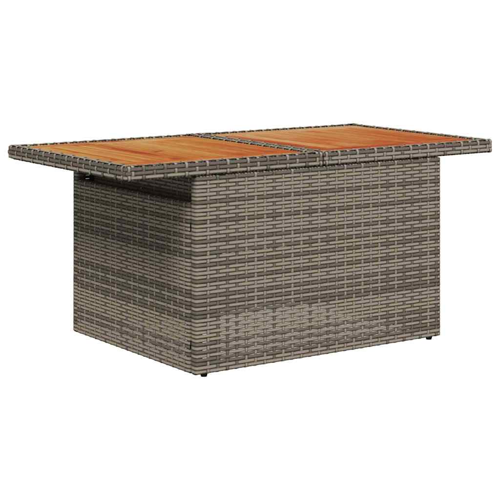 Set Divano da Giardino 8 pcs Grigio Poly Rattan