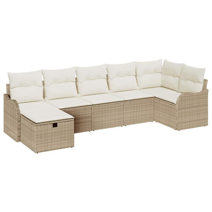 Set di divani con cuscino Beige e Crema polyrattan