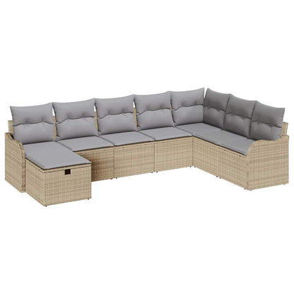 Set di divani con cuscino Beige e Grigio Chiaro polyrattan