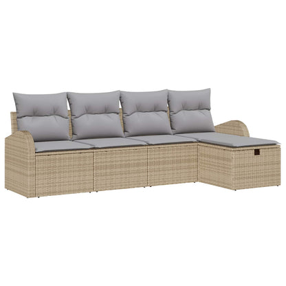Set di divani 5 pcs Beige e Grigio Chiaro polyrattan