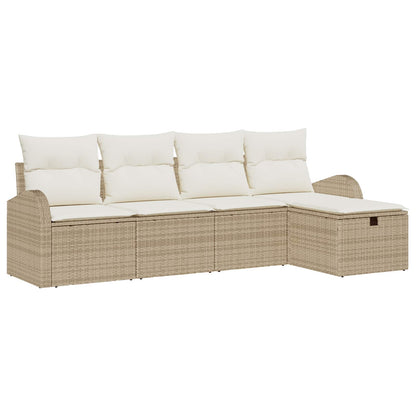 Set di divani con cuscino Beige e Crema polyrattan