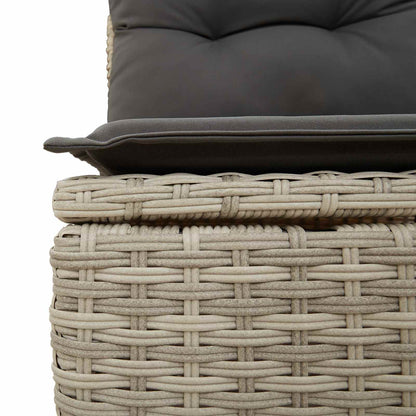 Set di divani con cuscino Grigio chiaro polyrattan