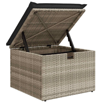 Set di divani con cuscino Grigio chiaro polyrattan