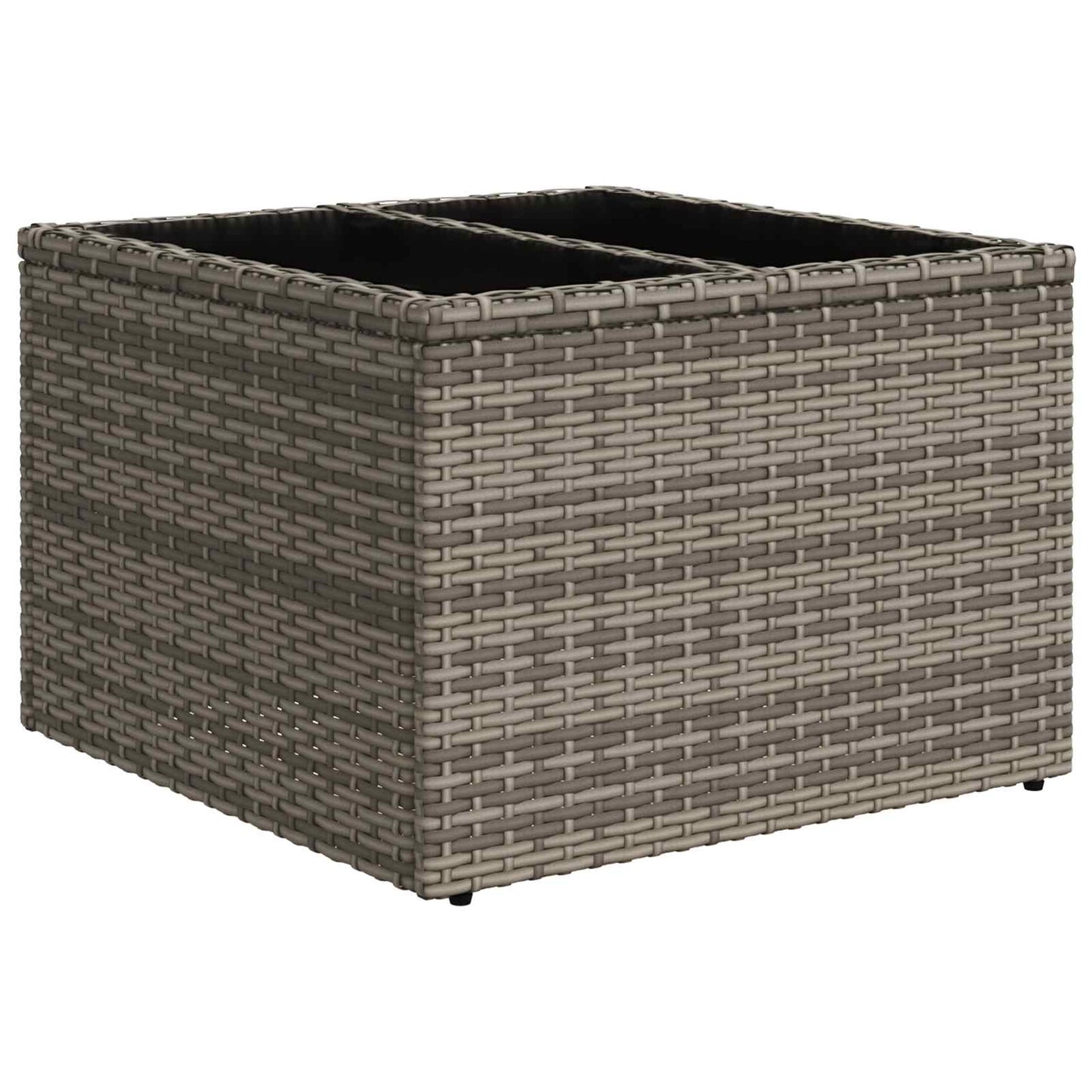 Set di divani con cuscino con archiviazione Grigio polyrattan