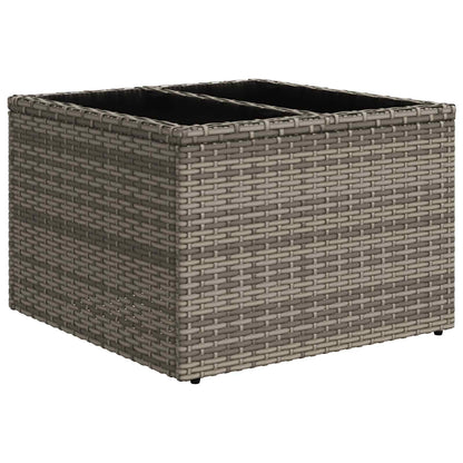Set di divani con cuscino con archiviazione Grigio polyrattan
