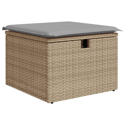 Set di divani con cuscino Beige e Grigio Chiaro polyrattan