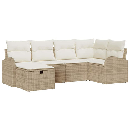 Set di divani con cuscino Beige e Crema polyrattan