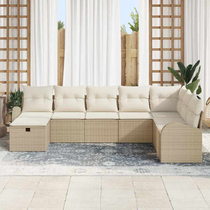 Set di divani con cuscino beige e panna polyrattan