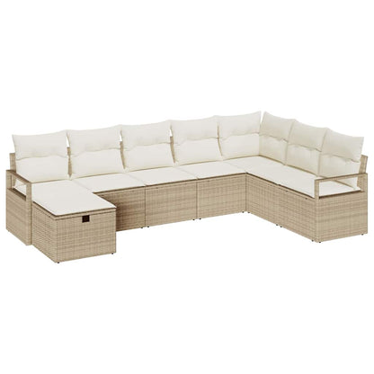 Set di divani con cuscino Beige e Crema polyrattan
