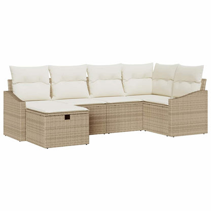 Set di divani con cuscino Beige e Crema polyrattan