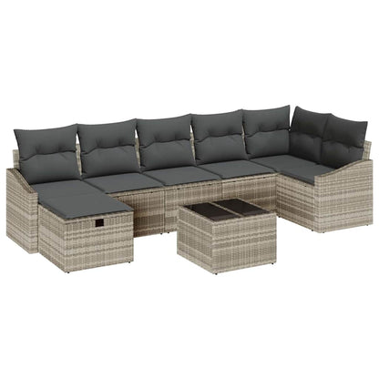 Set di divani con cuscino con archiviazione 8 pcs polyrattan