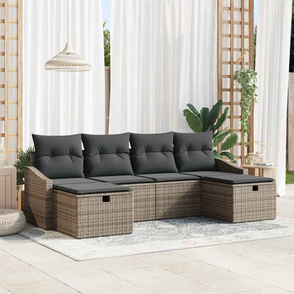 Set Divano da Giardino con cuscino 6 pcs polyrattan