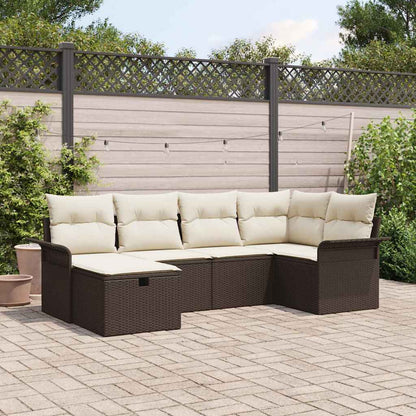 Set Divano da Giardino con cuscino 6 pcs Poly Rattan