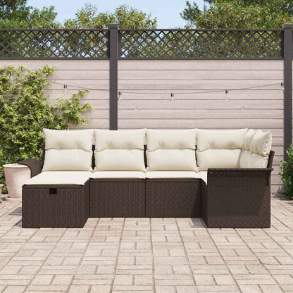 Set Divano da Giardino con cuscino 6 pcs Poly Rattan