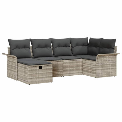 Set Divano da Giardino con cuscino 6 pcs Poly Rattan
