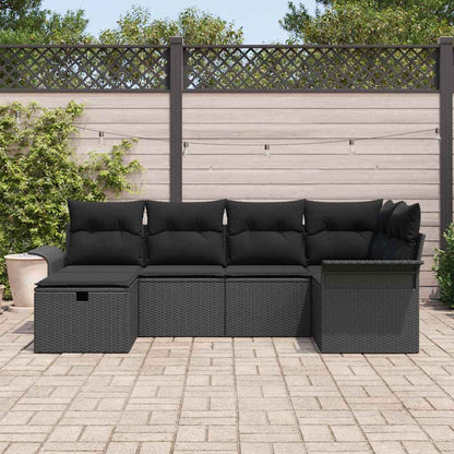 Set Divano da Giardino con cuscino 6 pcs Poly Rattan