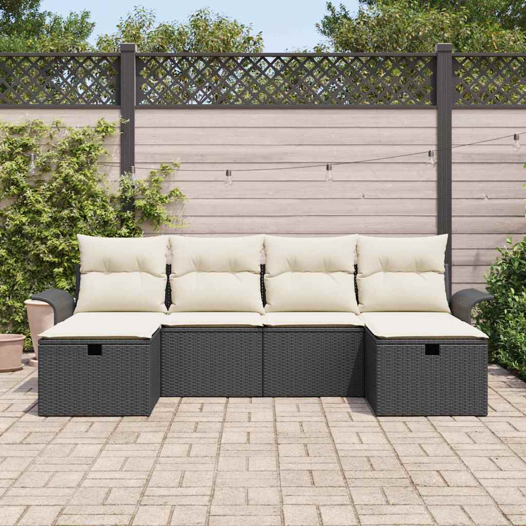 Set Divano da Giardino con cuscino 6 pcs Poly Rattan