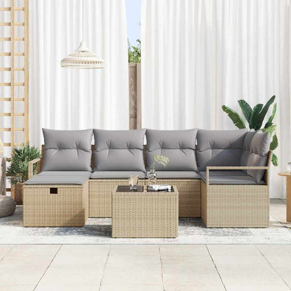 Set Divano da Giardino con cuscino con archiviazione polyrattan