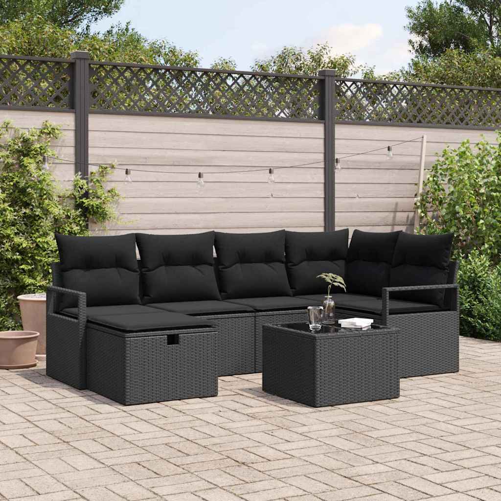 Set Divano da Giardino con cuscino con archiviazione polyrattan