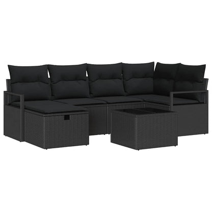Set Divano da Giardino con cuscino con archiviazione polyrattan