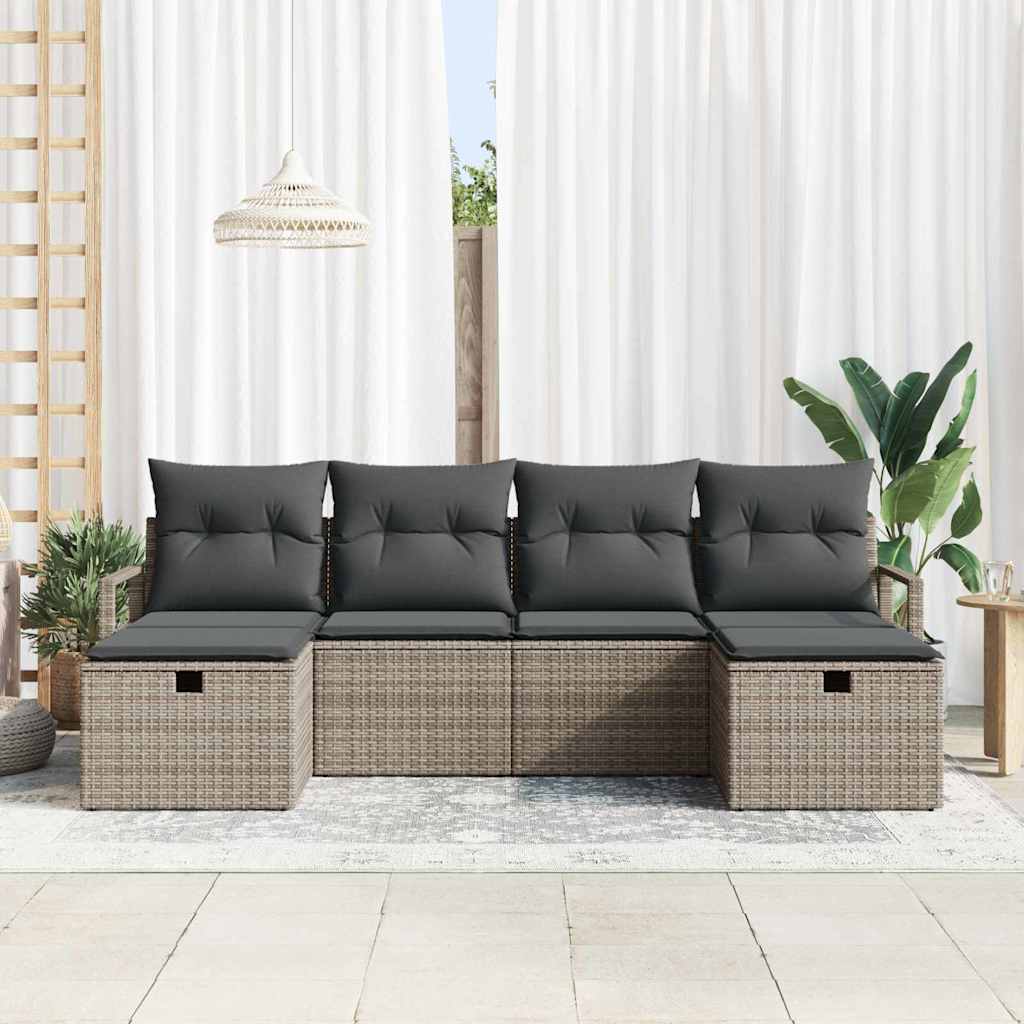 Set di divani con cuscino 5 pcs polyrattan