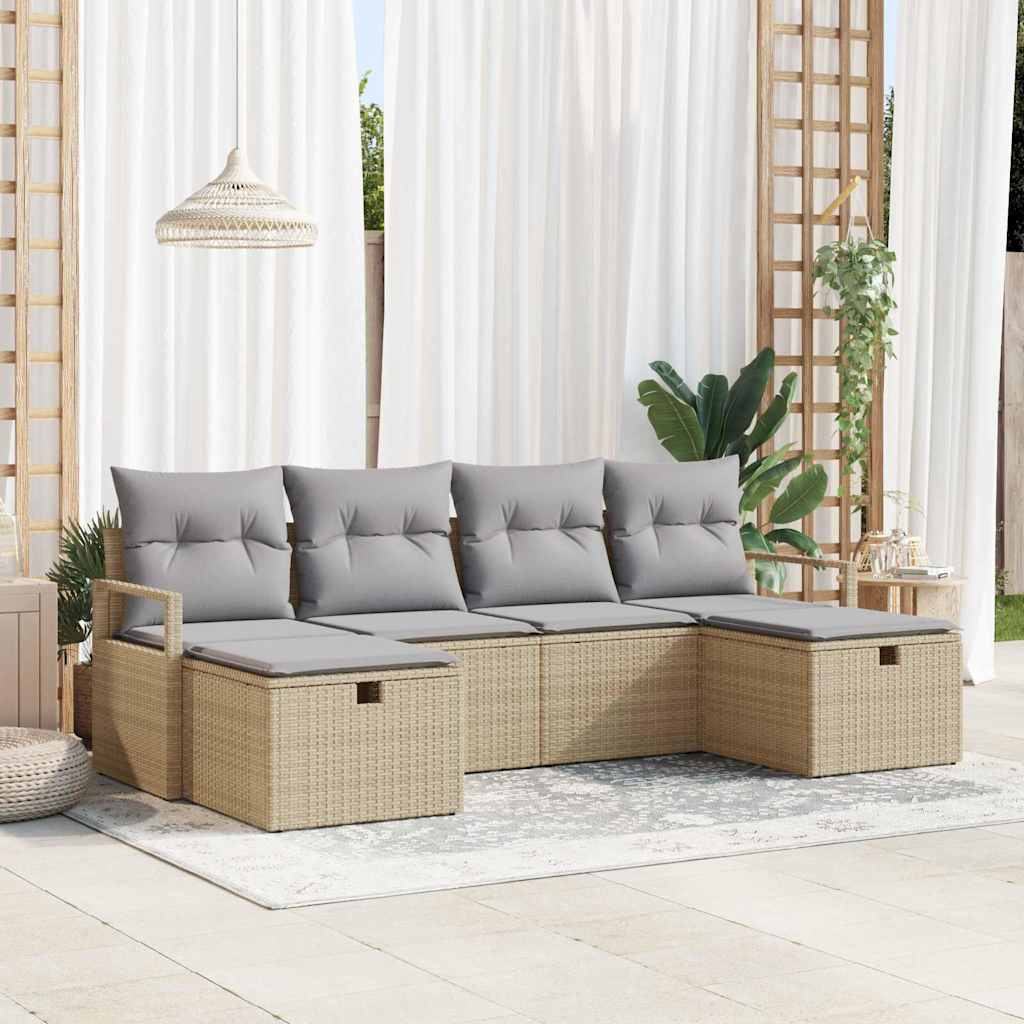 Set di divani con cuscino 5 pcs polyrattan