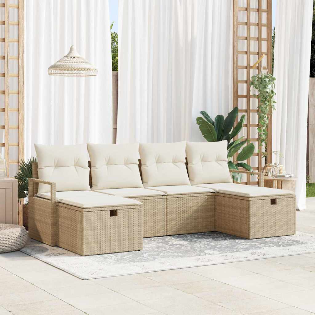 Set di divani con cuscino 5 pcs polyrattan