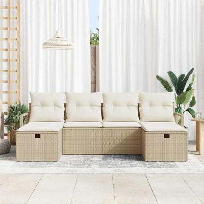 Set di divani con cuscino 5 pcs polyrattan