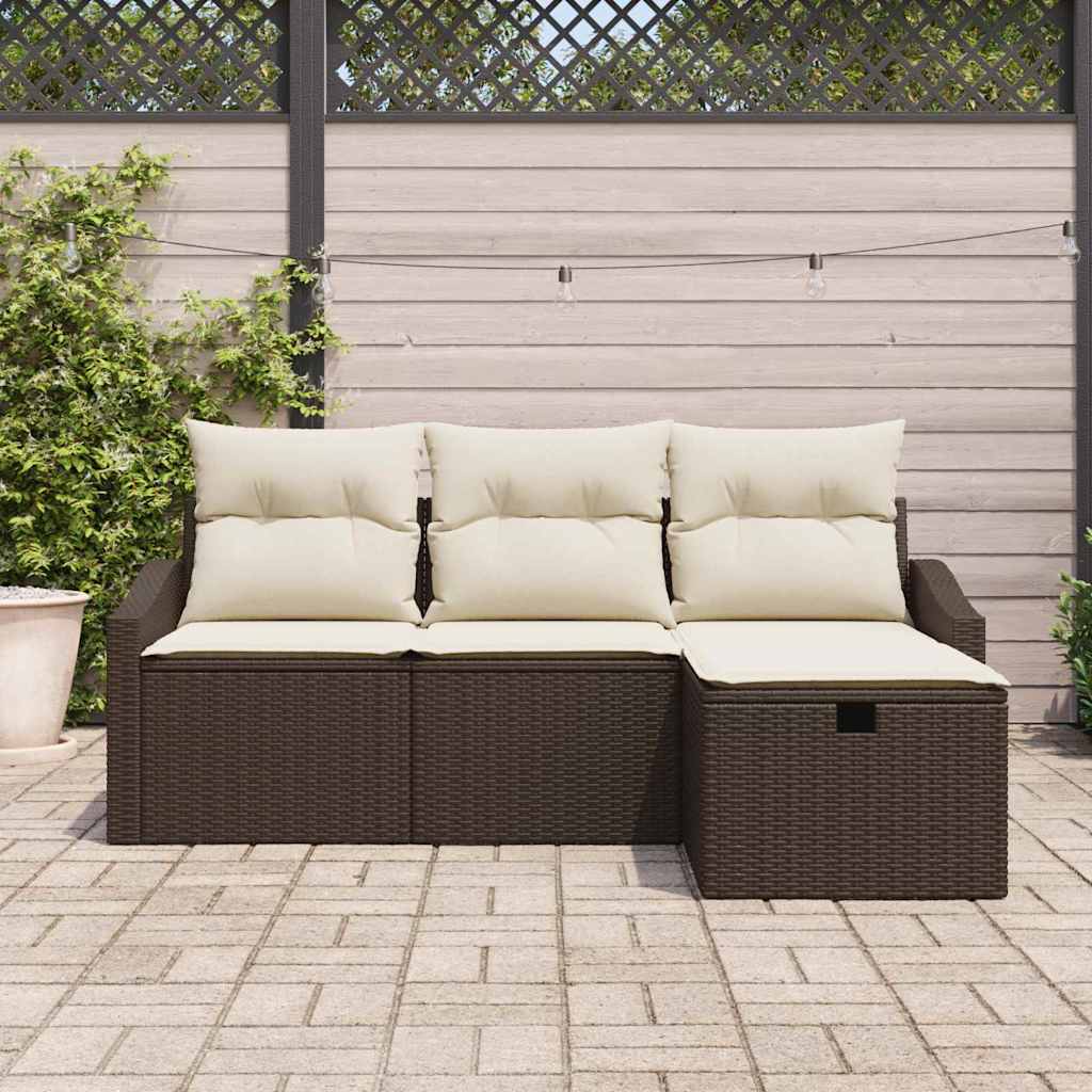 Set di divani con cuscino 4 pcs polyrattan