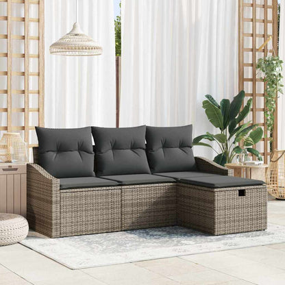 Set di divani con cuscino 4 pcs polyrattan