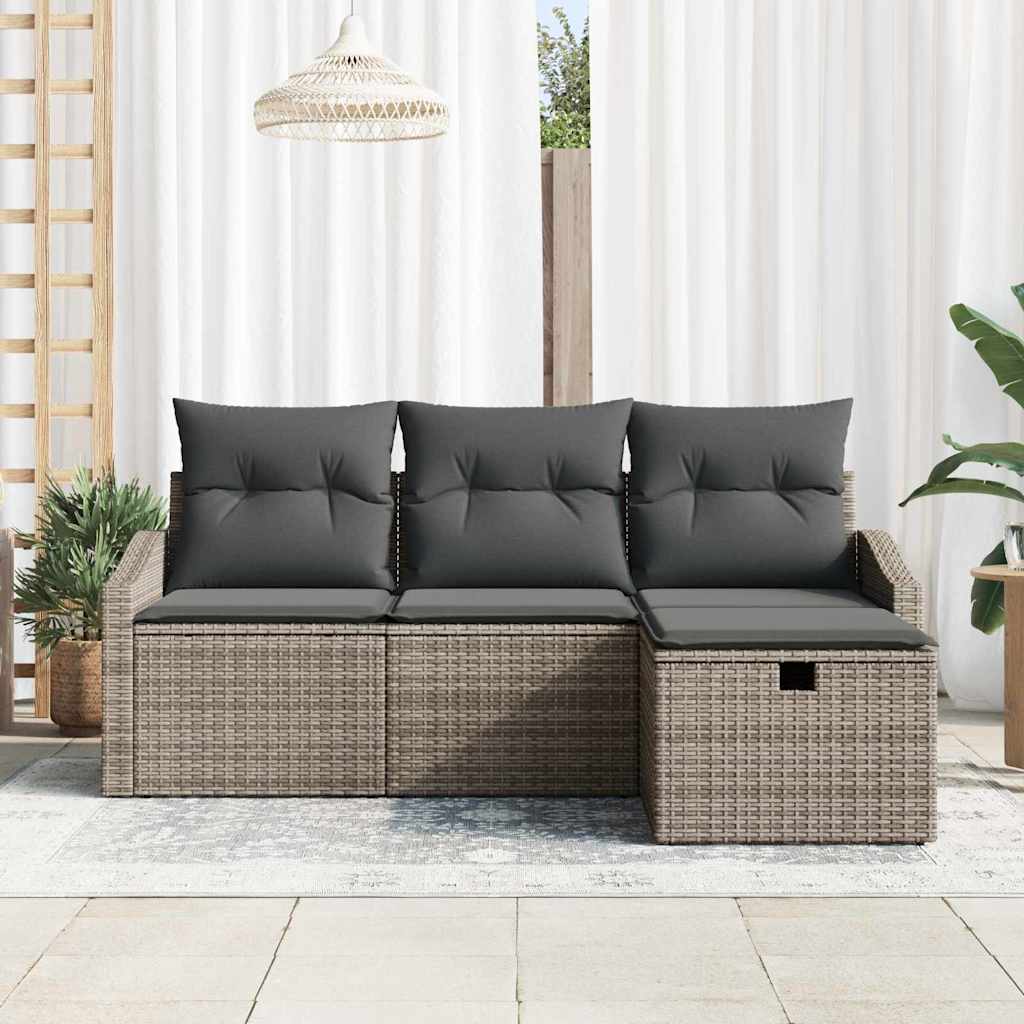 Set di divani con cuscino 4 pcs polyrattan