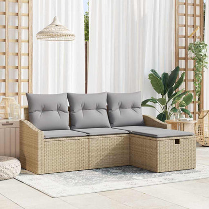 Set di divani con cuscino 4 pcs polyrattan