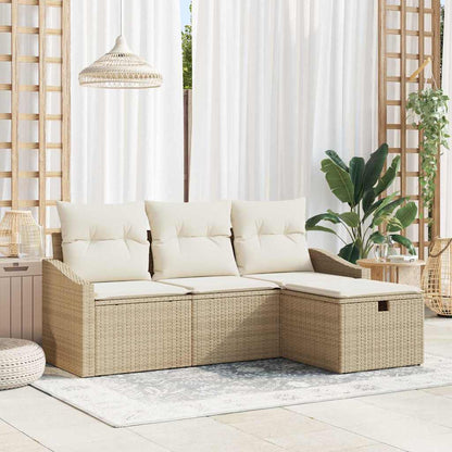 Set di divani con cuscino 4 pcs polyrattan