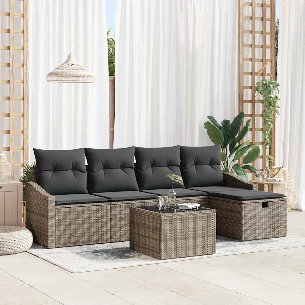 Set di divani con cuscino 5 pcs polyrattan