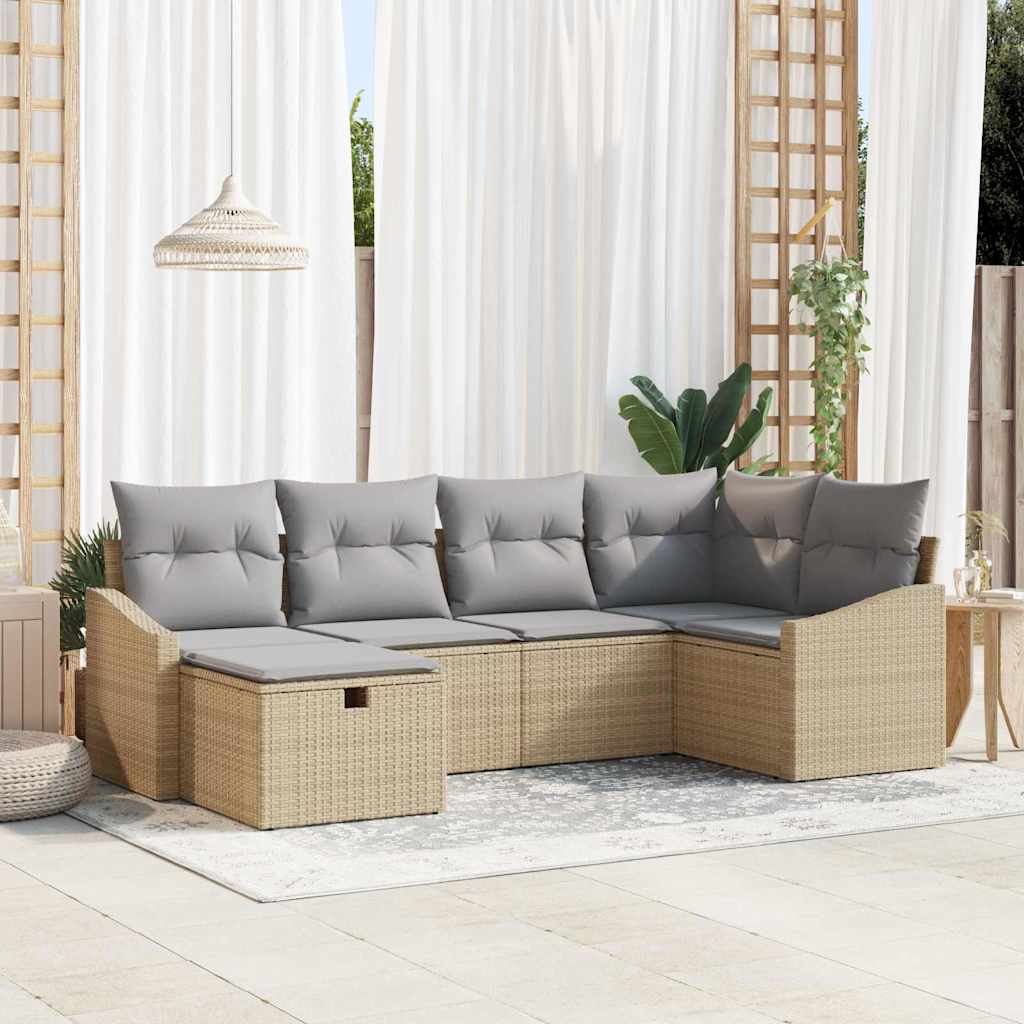 Set di divani con cuscino 6 pcs polyrattan