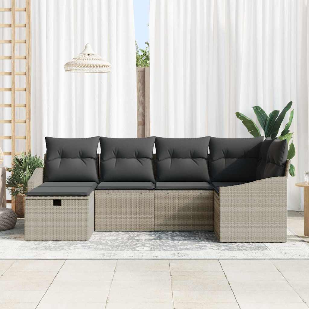 Set di divani con cuscino 6 pcs polyrattan
