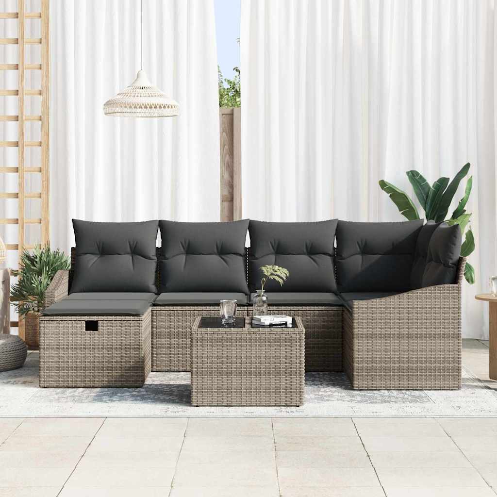 Set di divani con cuscino 7 pcs polyrattan