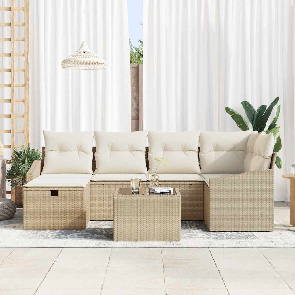 Set di divani con cuscino 6 pcs polyrattan