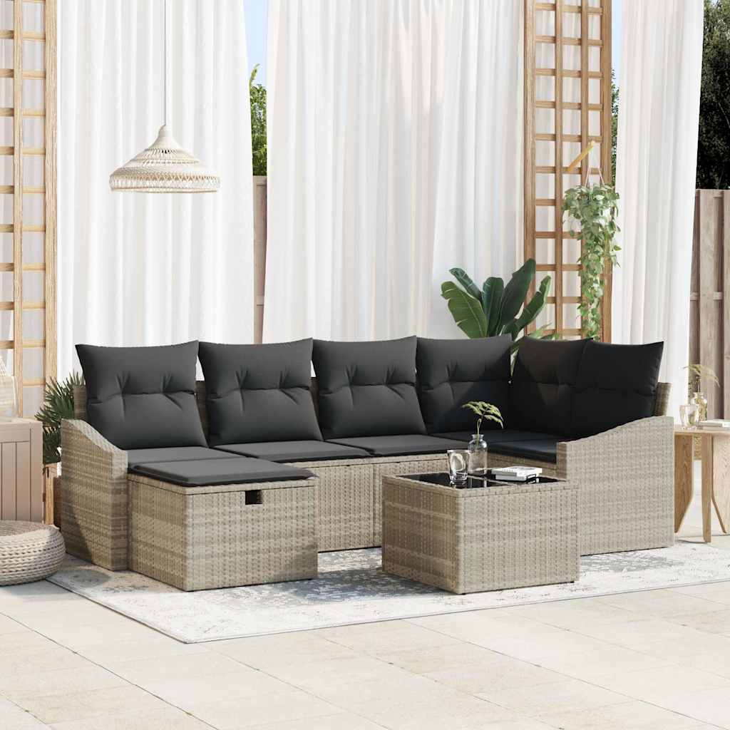 Set di divani con cuscino 6 pcs polyrattan
