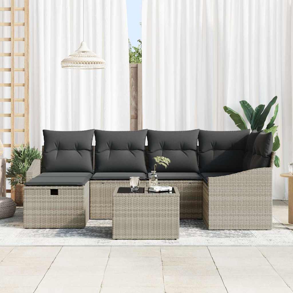 Set di divani con cuscino 6 pcs polyrattan