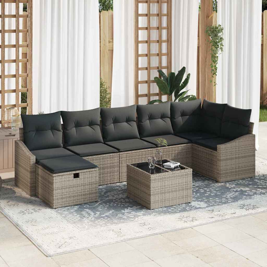 Set di divani con cuscino 8 pcs polyrattan