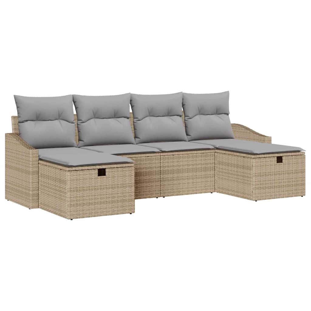 Set di divani con cuscino 6 pcs polyrattan