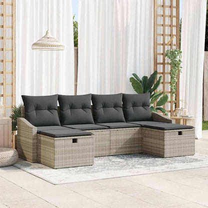 Set di divani con cuscino 6 pcs polyrattan