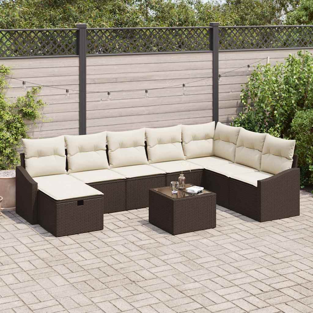 Set di divani con cuscino 9 pcs polyrattan