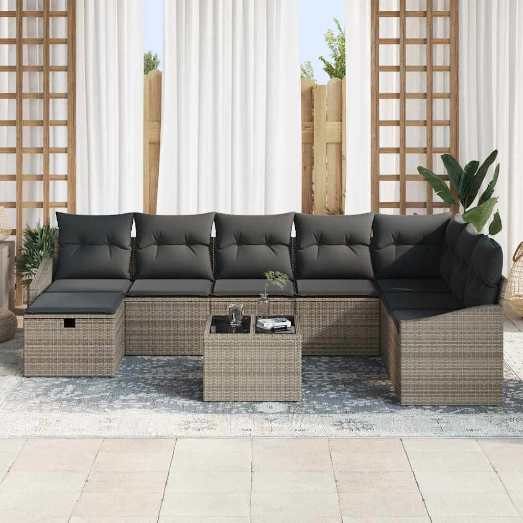 Set di divani con cuscino 8 pcs polyrattan