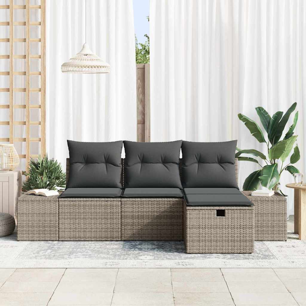 Set di divani con cuscino 4 pcs polyrattan