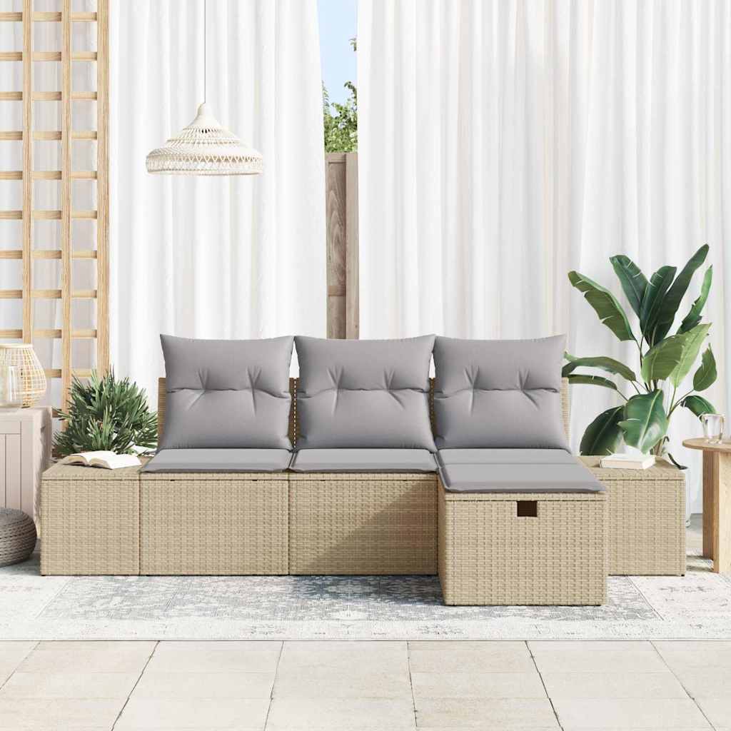 Set di divani con cuscino 4 pcs polyrattan