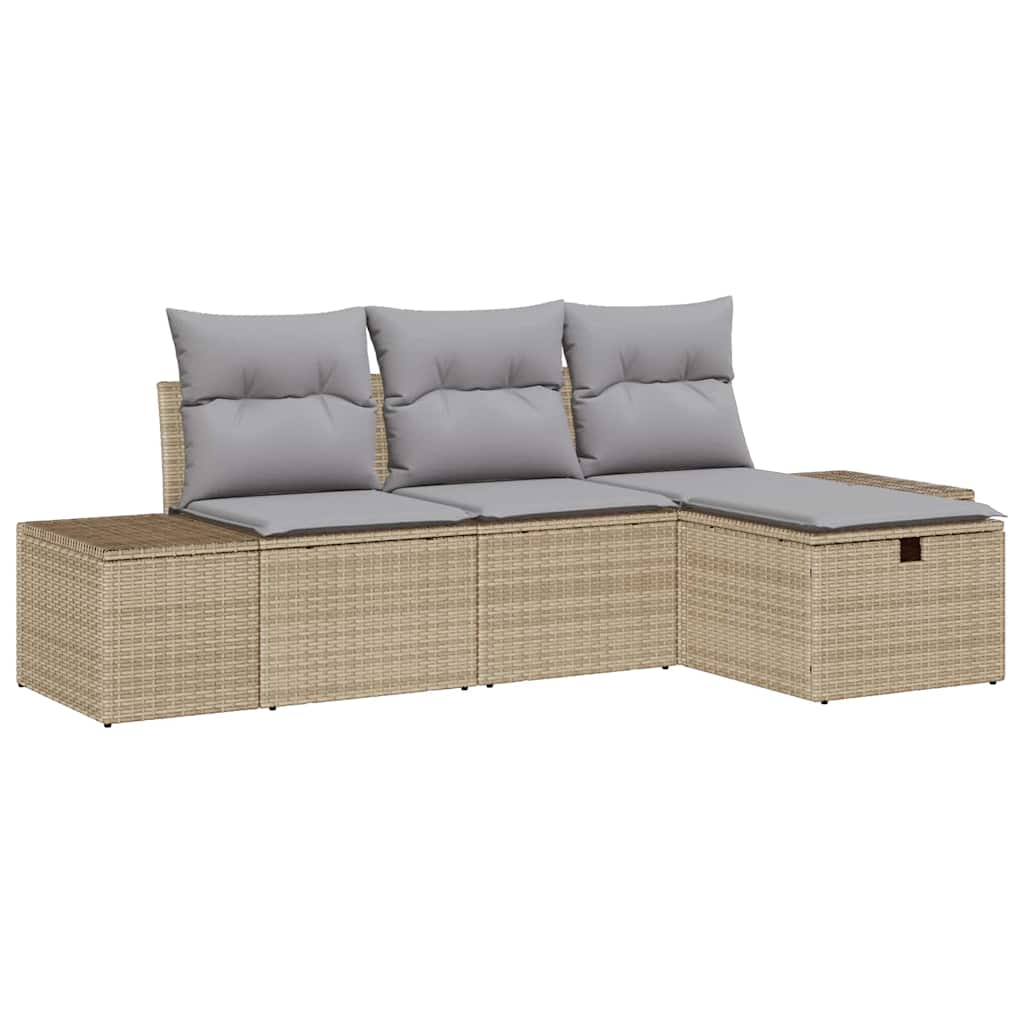 Set di divani con cuscino 4 pcs polyrattan