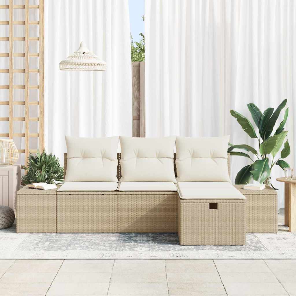 Set di divani con cuscino 4 pcs polyrattan