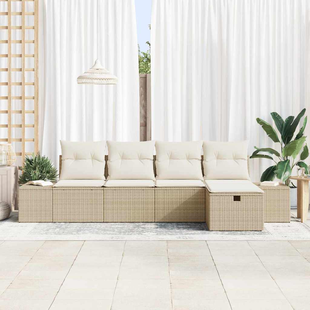 Set di divani con cuscino 5 pcs polyrattan